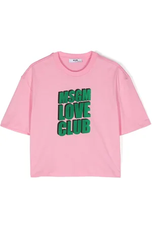 Msgm Flocked-logo cotton T-shirt