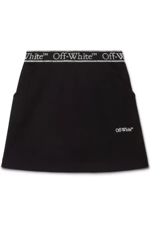 OFF-WHITE Bookish logo-waistband cotton skirt