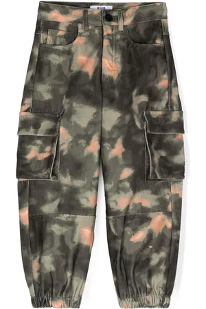 Msgm Camouflage corduroy tapered trousers