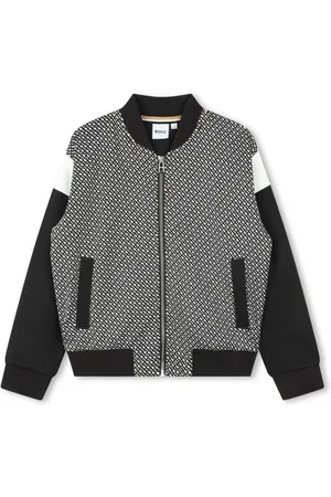 HUGO BOSS Logo-jacquard zipped jacket