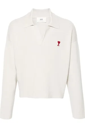 Ami Spread-collar ribbed jumper