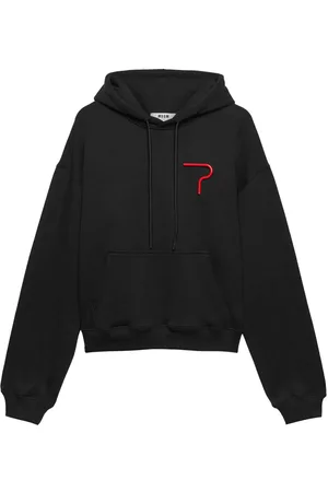 Msgm Logo appliqué drawstring hoodie