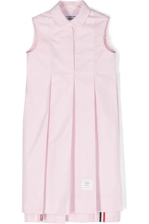 Thom Browne Round-collar pleated shirt dress
