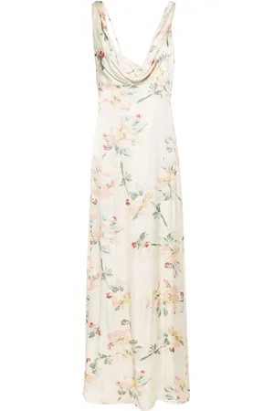 Totême Floral-print satin maxi dress