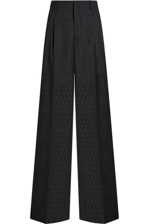 Etro Patterned-jacquard wool trousers