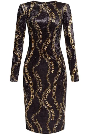 VERSACE Chain Couture-print midi dress