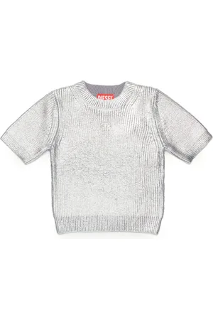 Diesel Metallic-sheen ribbed-knit top