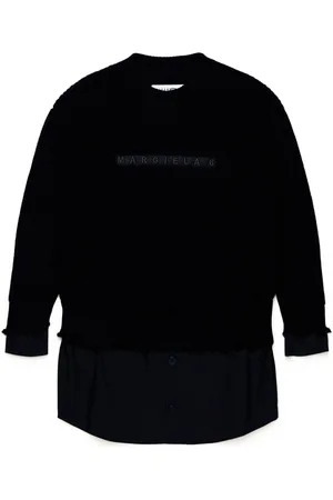 Maison Margiela Logo-embroidered wool-blend dress
