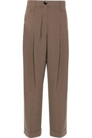 Ganni Pleated tapered trousers