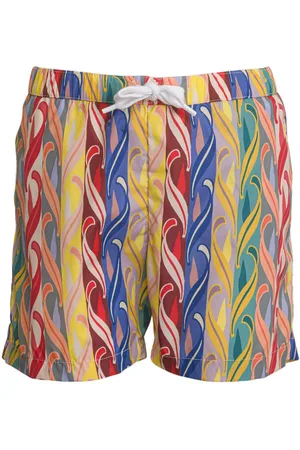 Etro Striped paisley-print swim shorts