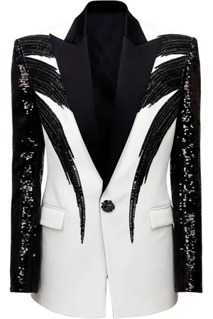 Balmain Sequin-design single-breasted blazer