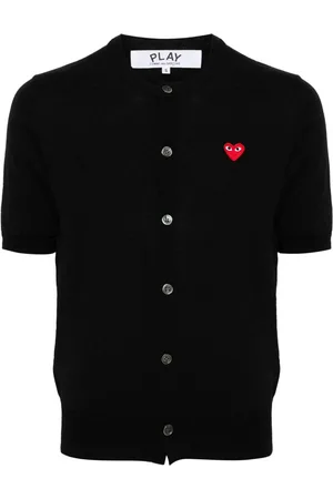 Comme des Garçons Heart-patch wool cardigan