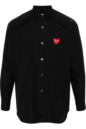 Comme des Garçons Heart-patch poplin shirt