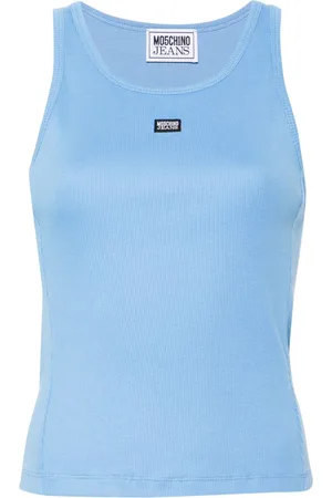 Moschino Logo-patch ribbed tank top