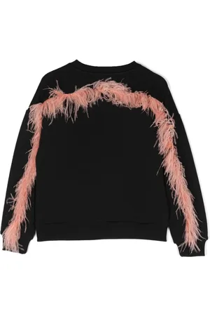 Le pandorine Feather-detailing organic cotton sweatshirt