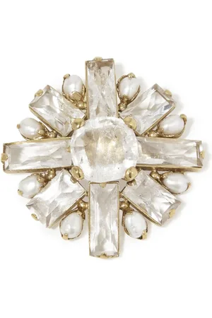 Goossens Stones Pearls brooch