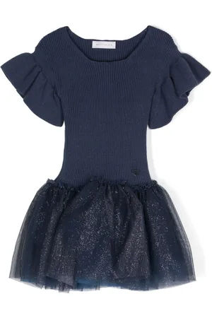 MONNALISA Glitter-detail knitted dress
