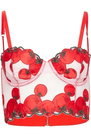 FLEUR DU MAL Pomodoro embroidered bustier