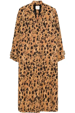 FORTE FORTE Leopard-print jacquard coat