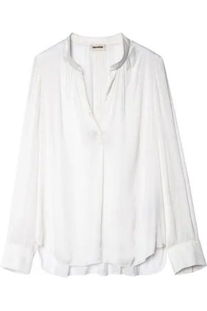 Zadig & Voltaire Gathered-detail satin-weave blouse