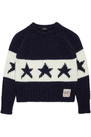 Nº21 Star intarsia-knit jumper
