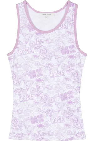 Maison Kitsuné Logo-print cotton tank top