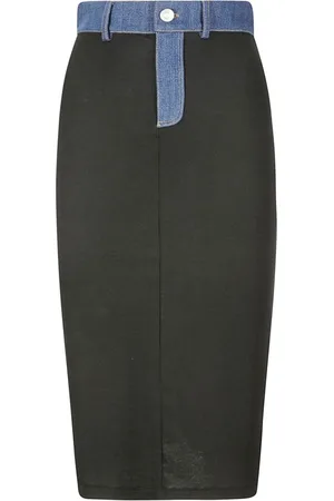 COPERNI Ribbed denim-trimmed skirt