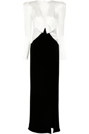 Alessandra Rich Bow-detail colourblock gown
