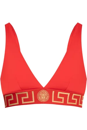 VERSACE Greca-detail bikini top