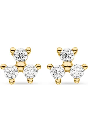 VEYNOU 14kt yellow Fleur diamond stud earrings