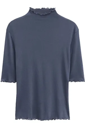 Filippa K Frilled-edge mock-neck T-shirt