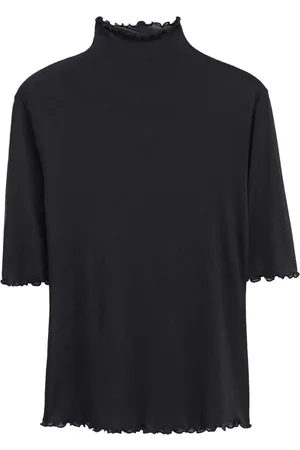 Filippa K Frilled-edge mock-neck T-shirt
