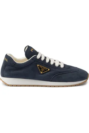 Prada Enamel logo suede sneakers