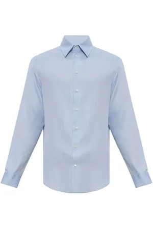 Emporio Armani Grid-pattern cotton shirt