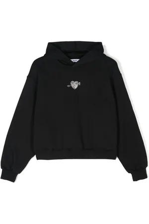Msgm Crystal embellished cotton hoodie
