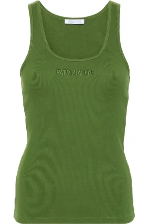 Patrizia Pepe Logo-embroidered ribbed tank top