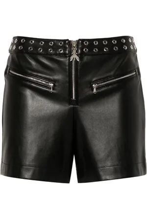 Patrizia Pepe Eyelet-detail faux-leather shorts