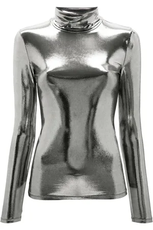 Patrizia Pepe Lamé high-neck top