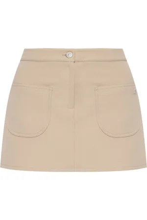 Courrèges Logo-appliqué twill mini skirt