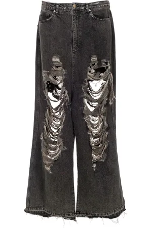 Natasha Zinko Ripped wide-leg jeans