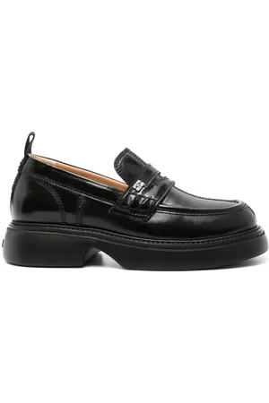 Ganni Logo-plaque platform loafers