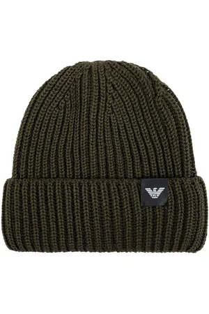 Emporio Armani Logo-patch knitted beanie
