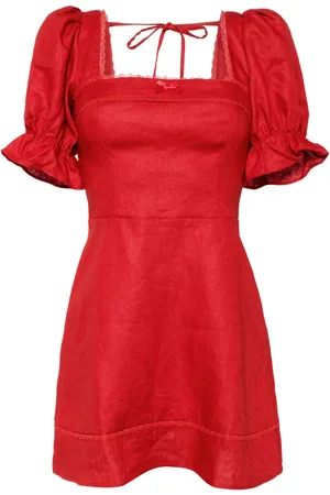 Reformation Evianna square neck linen dress