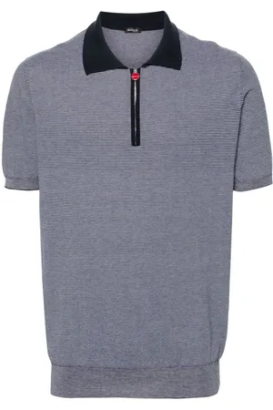 Kiton Striped cotton polo shirt