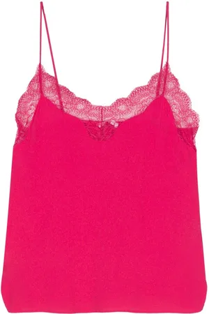 Patrizia Pepe Lace crepe tank top