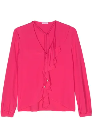 Patrizia Pepe Ruffled-detaild crepe blouse