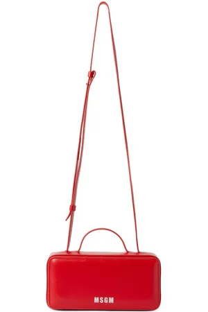 Msgm Logo-print leather tote bag