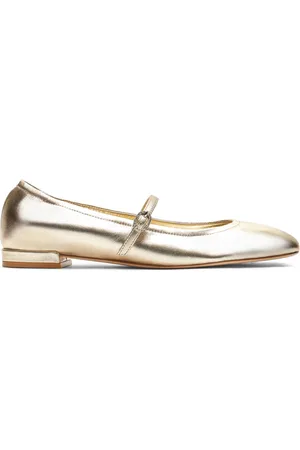 Stuart Weitzman Claris crystal-embellished leather ballerina shoes