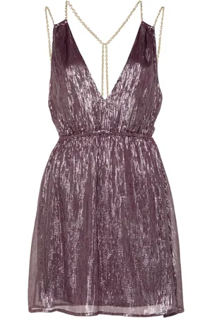 Patrizia Pepe Lurex V-neck mini dress
