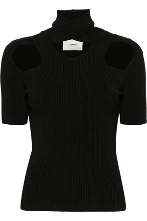 COPERNI Cut-out ribbed-knit T-shirt